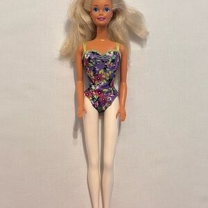 Barbie Vintage 1966 Body 1976 Head Nude White Legs Classic Blond Blue Eyes Doll